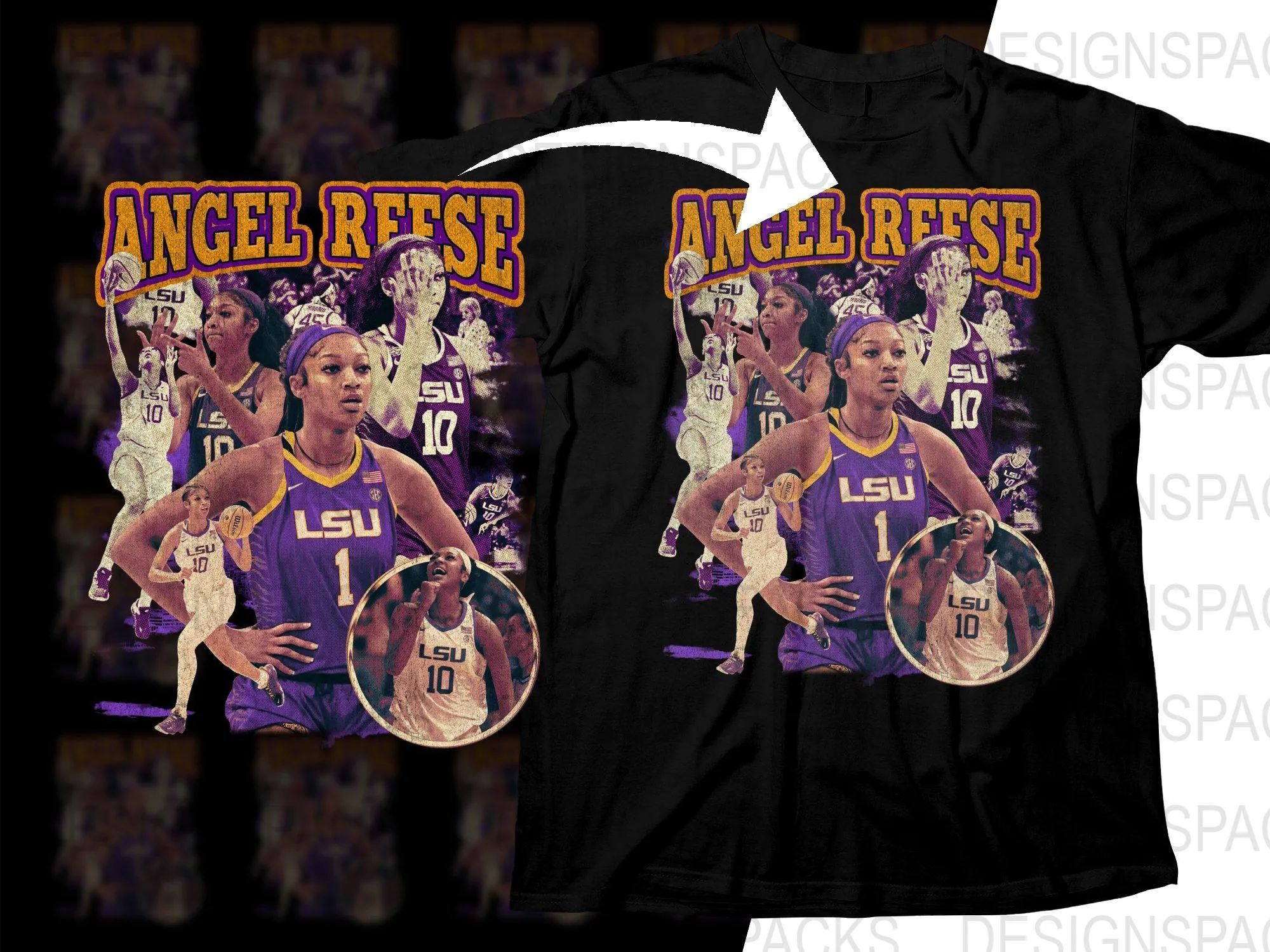 Angel Reese LSU Basketball Superstar WNBA Bootleg Graphic Png Digital Download