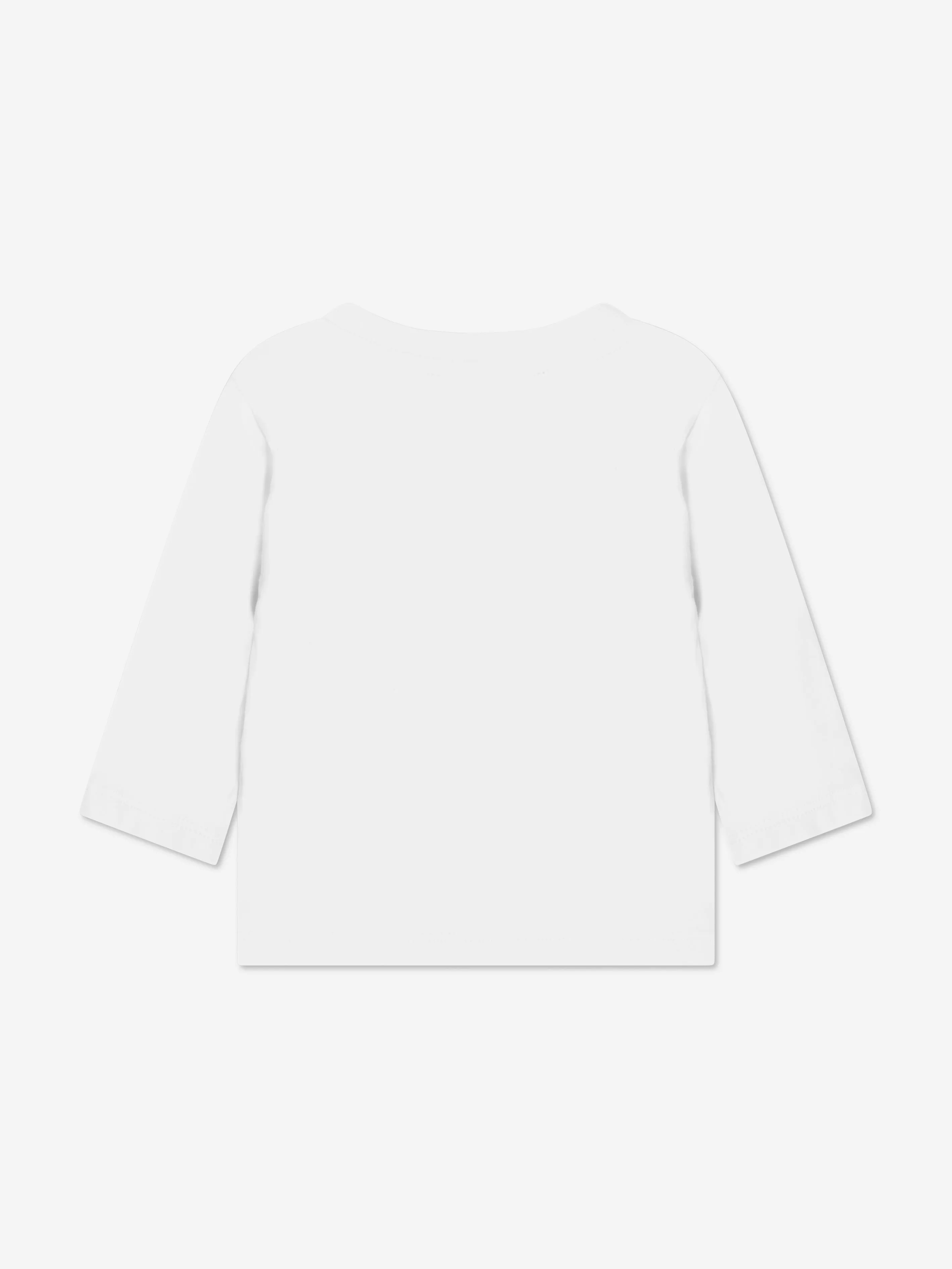 Balmain Baby Girls Long Sleeve Logo T-Shirt in White