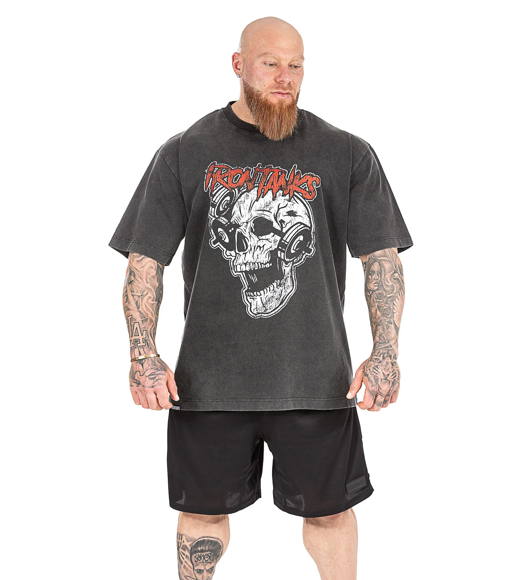 Barbell Brain Tee - Stone Black