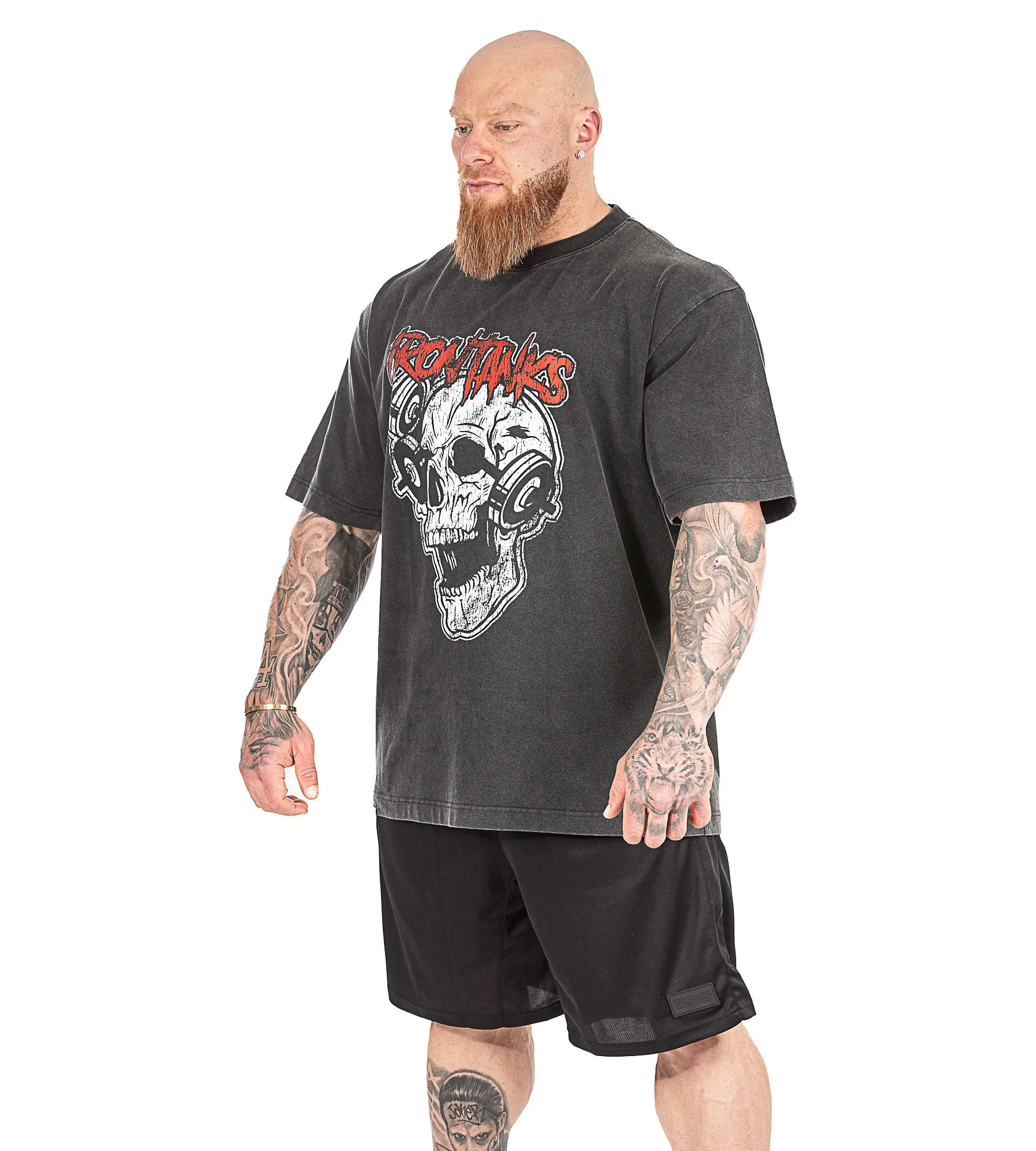 Barbell Brain Tee - Stone Black