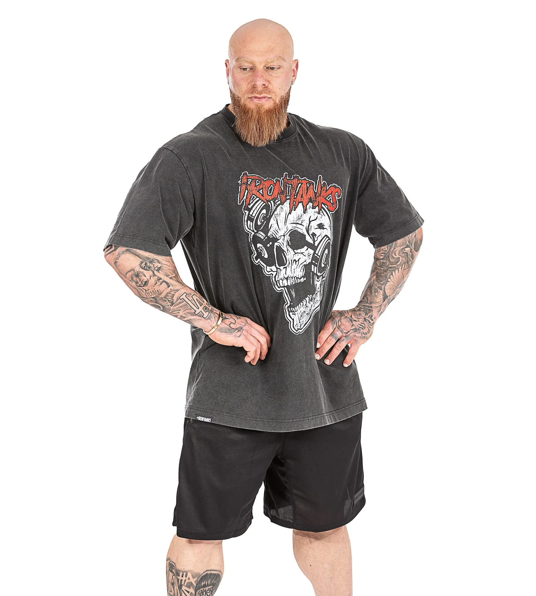 Barbell Brain Tee - Stone Black