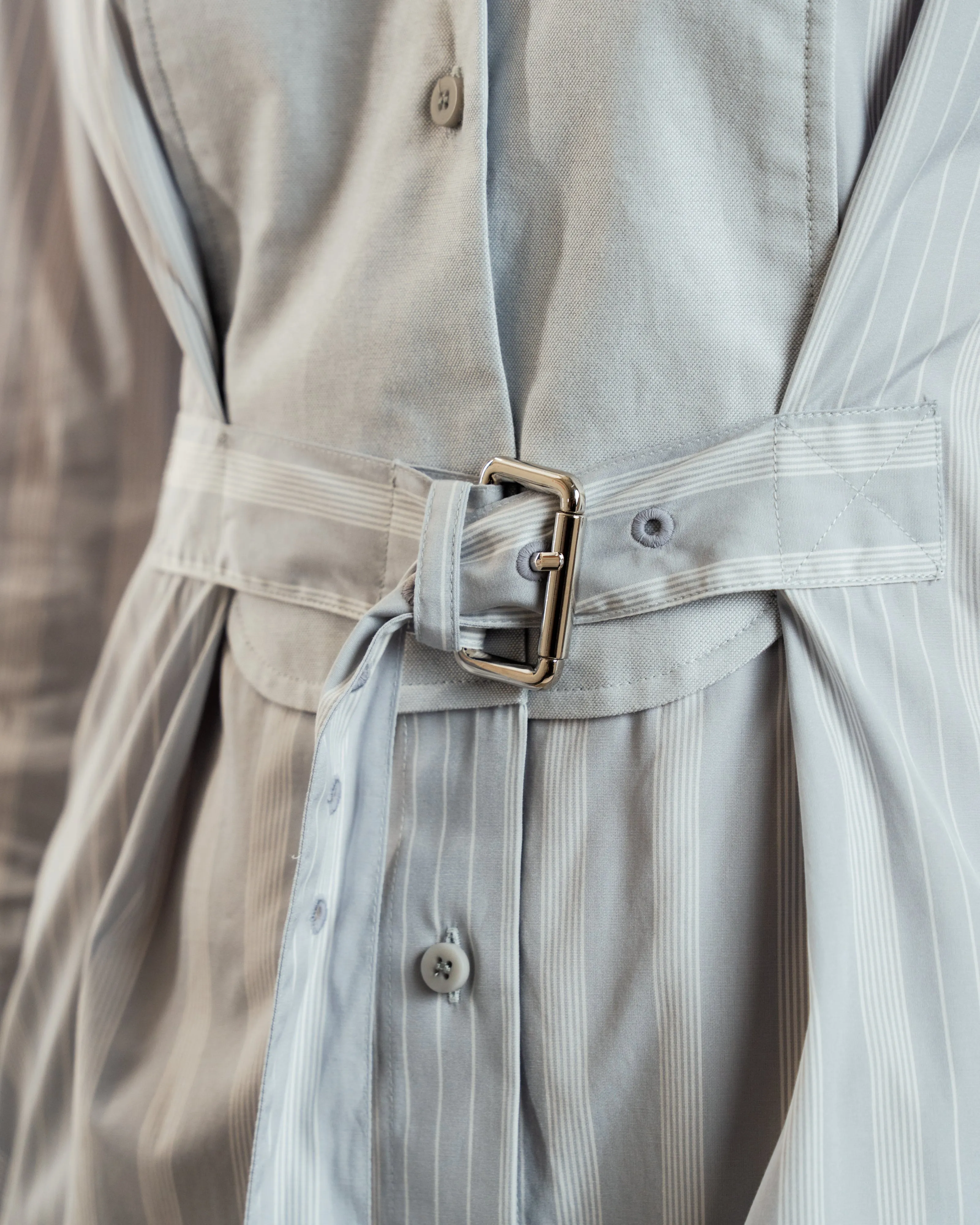 Belted Tuxedo Shirtdress