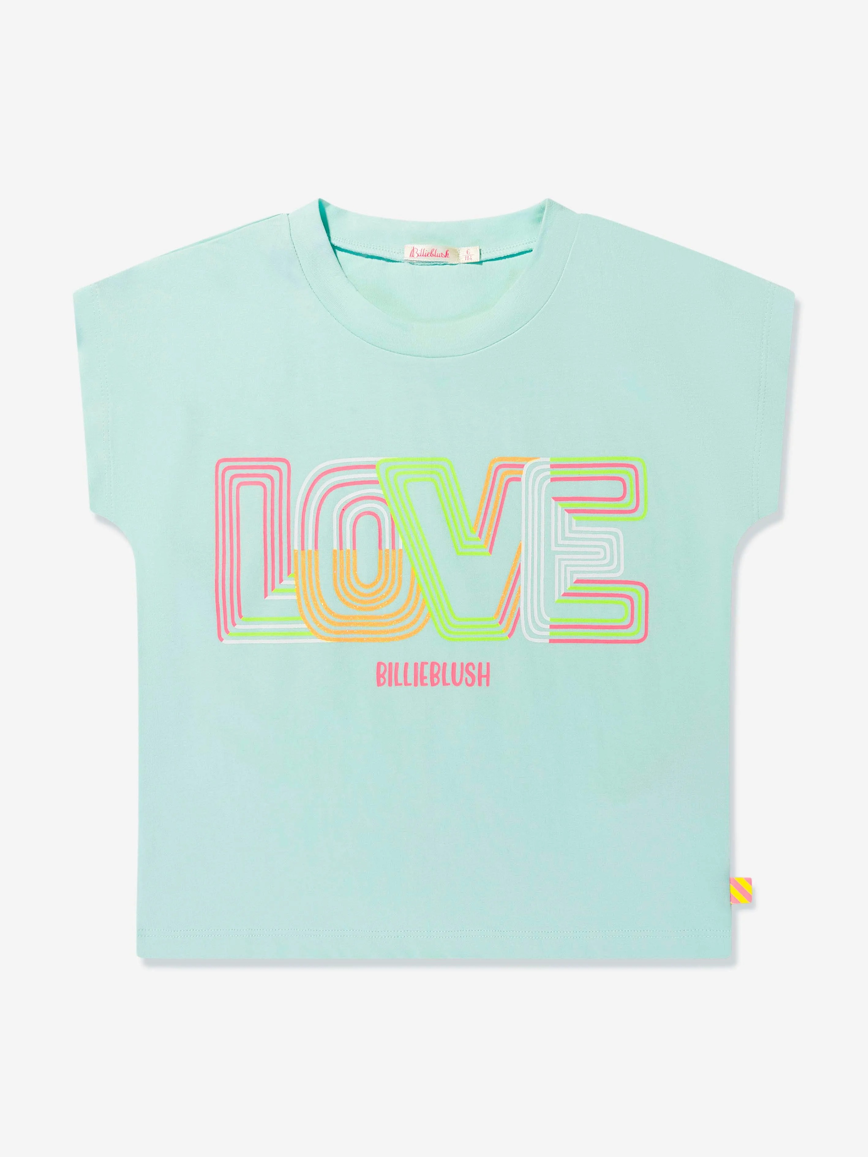 Billieblush Girls Love Print T-Shirt in Green