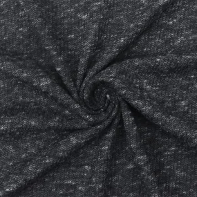 Black-Gray Texture Stretch Poly Spandex 2x2 Rib Knit Fabric