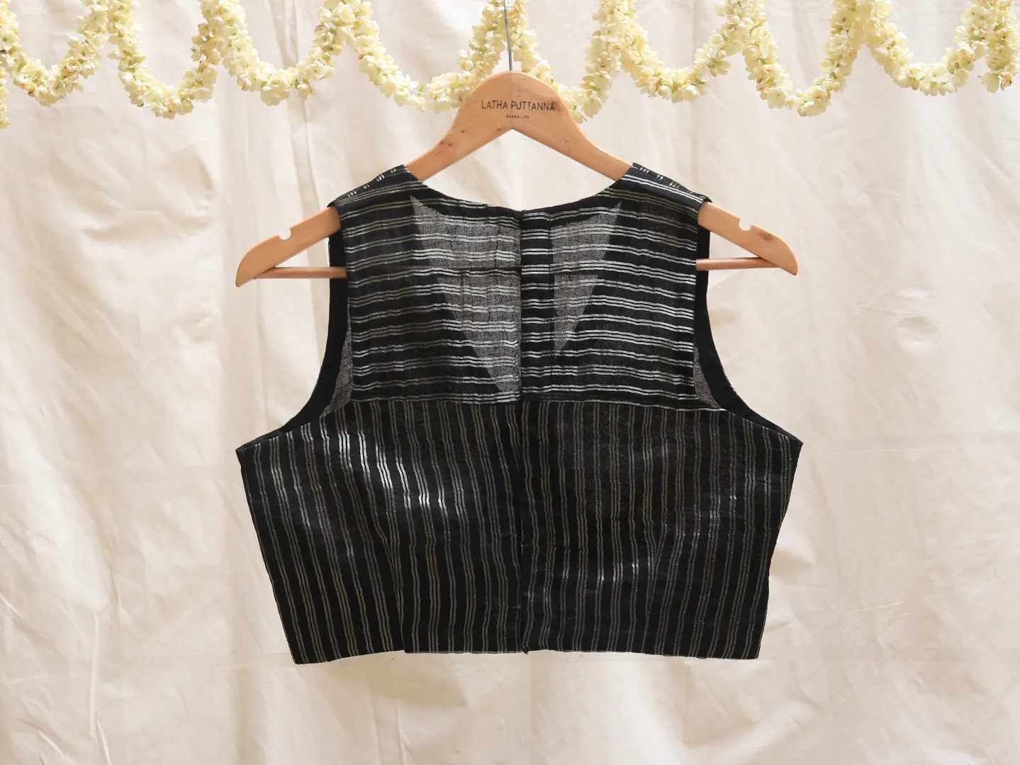 Black, organza, woven blouse