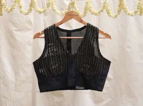 Black, organza, woven blouse