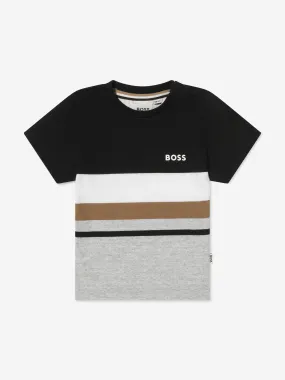 BOSS Baby Boys Striped T-Shirt In Black