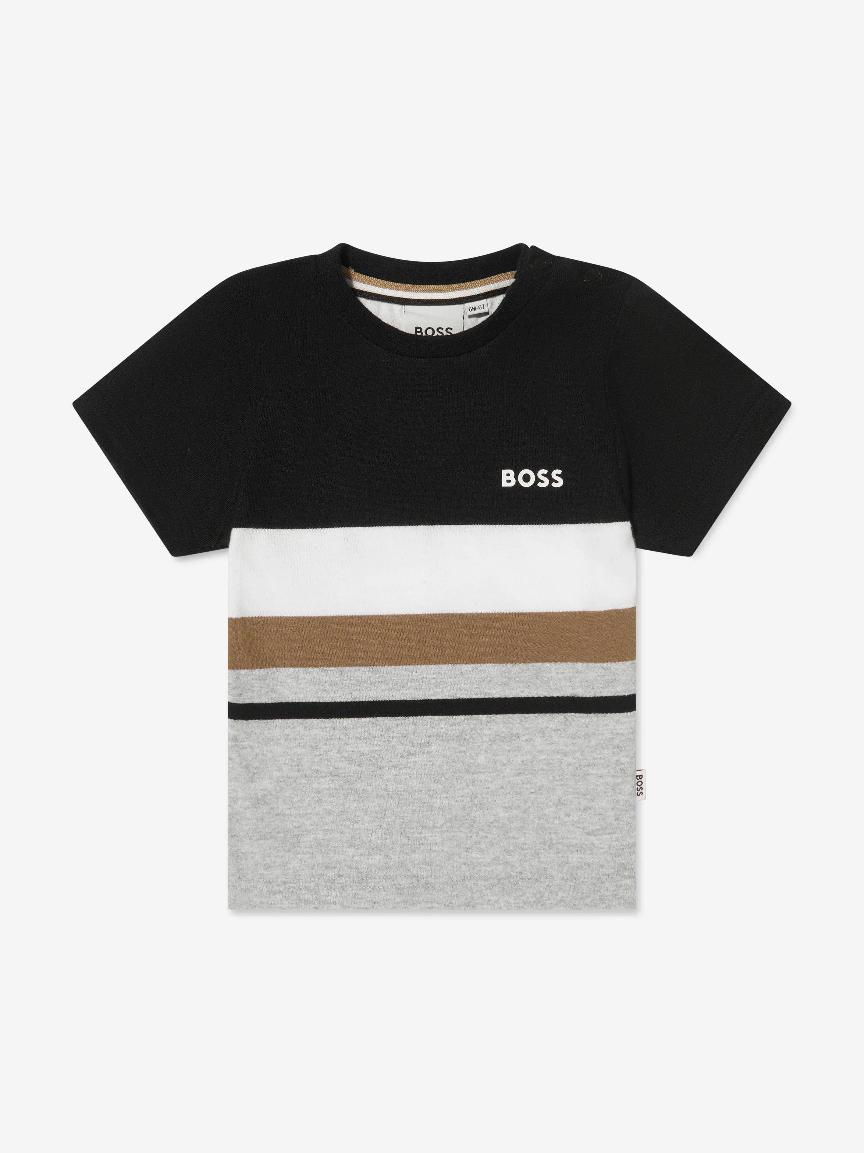 BOSS Baby Boys Striped T-Shirt In Black