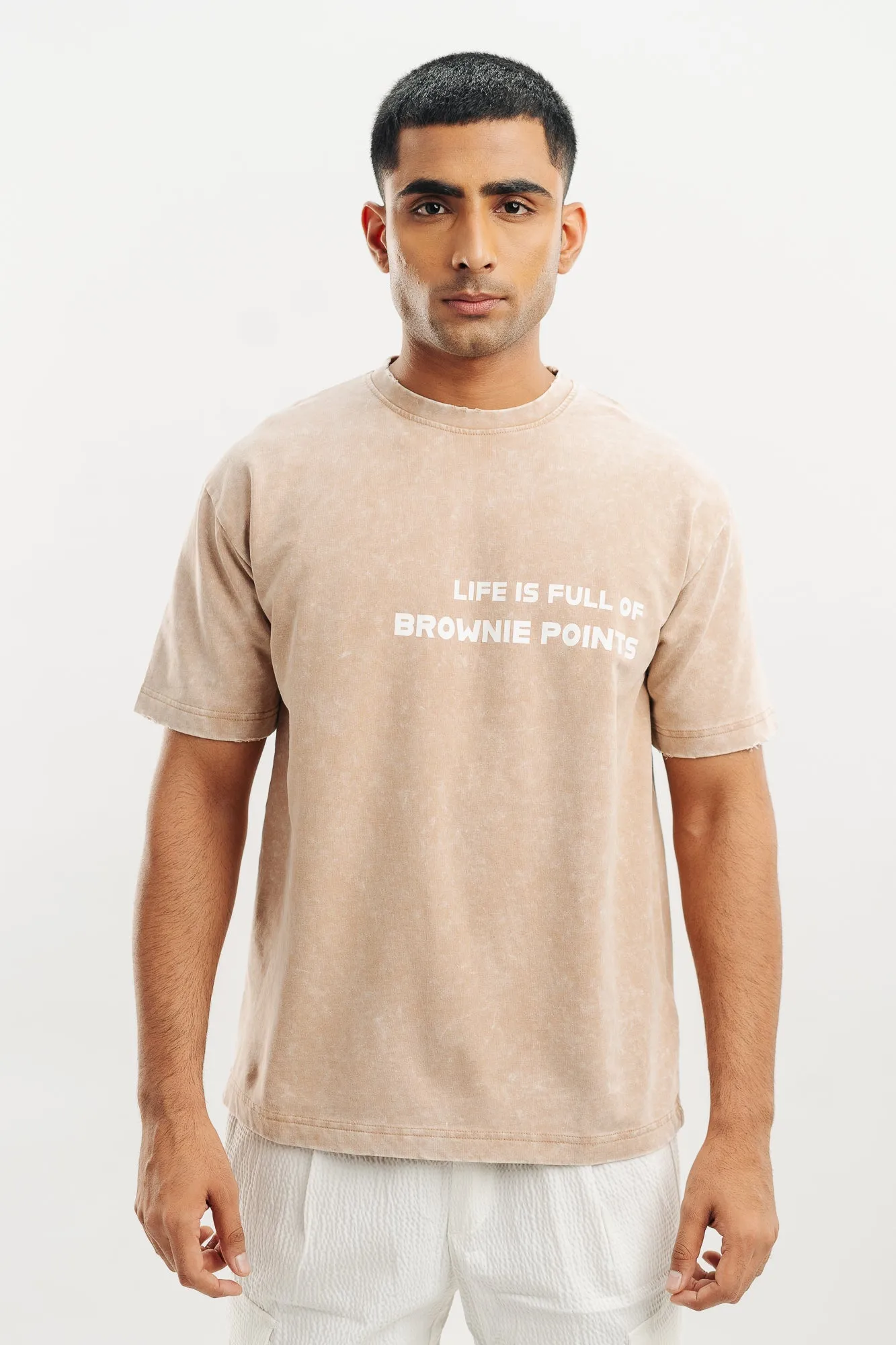 Brownie Acid Wash Men's Oversized Tees