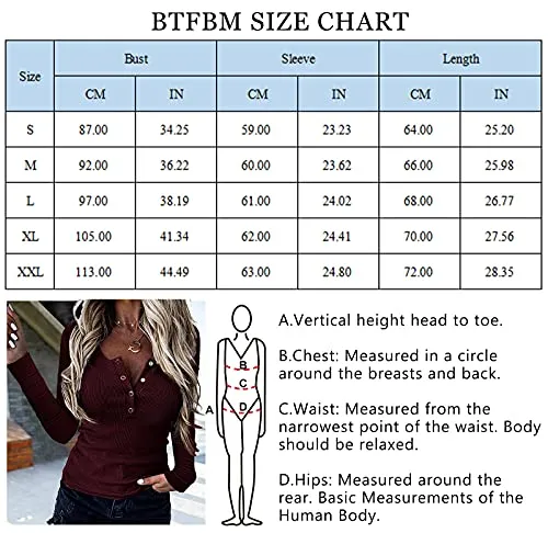 BTFBM Women Long Sleeve V Neck Button Up Solid Tops Blouses Trendy Slim Fit Lace Sleeves Ribbed Knit Casual Shirts Tunic (Solid Wine Red, Medium)