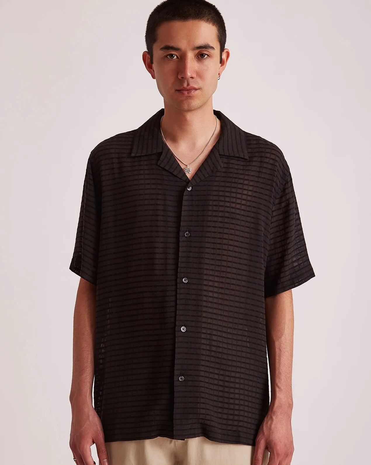 Canty Sheer Check SS Shirt