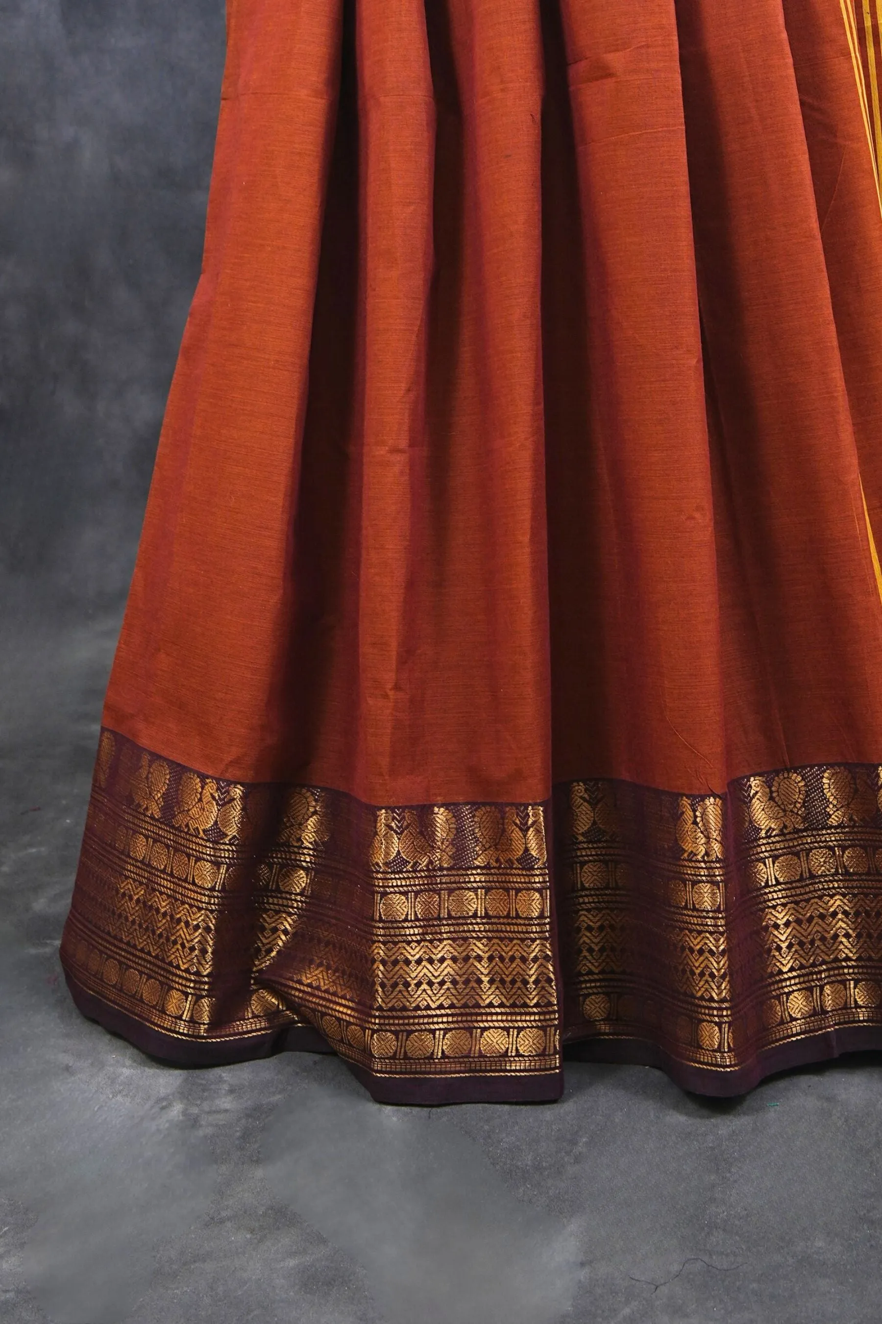 Chettinad Cotton Saree - 80-Thread Count with Elegant One-Side Border