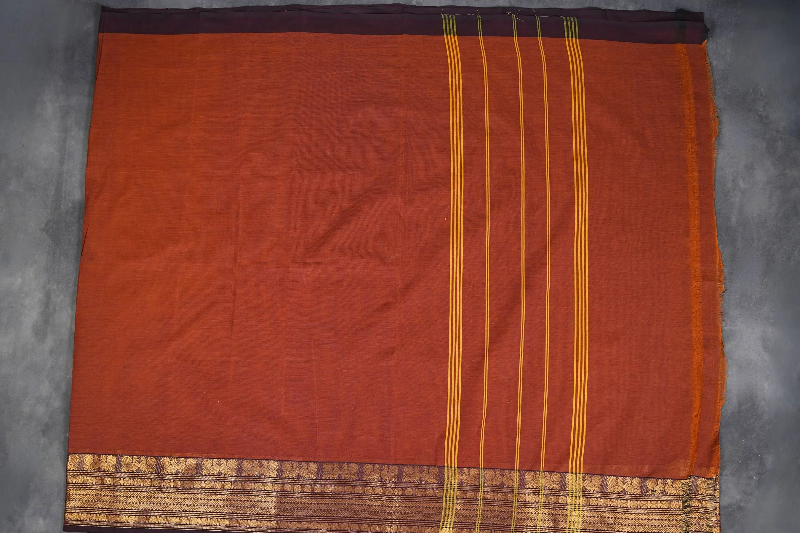 Chettinad Cotton Saree - 80-Thread Count with Elegant One-Side Border