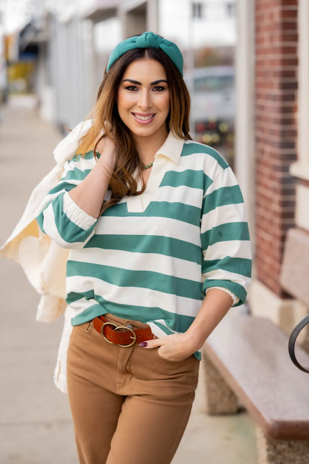 Chic and Striped Polo Shirt