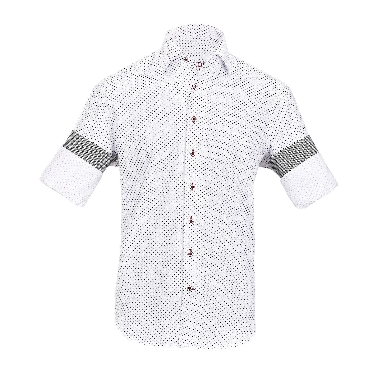 CMW481R - Cuadra white fashion casual cotton fine medallion shirt for men