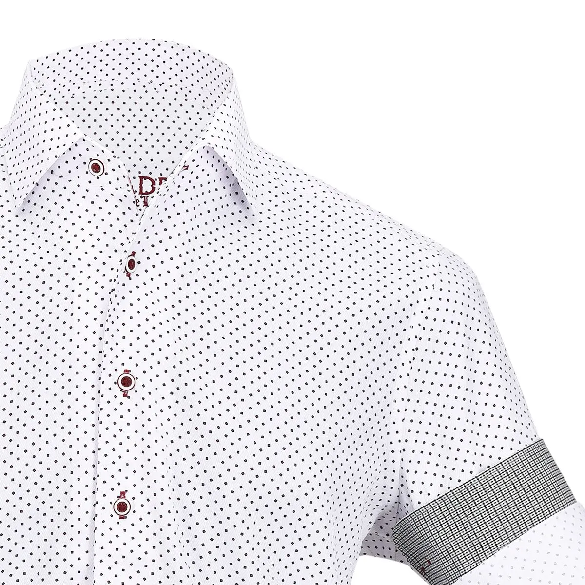 CMW481R - Cuadra white fashion casual cotton fine medallion shirt for men