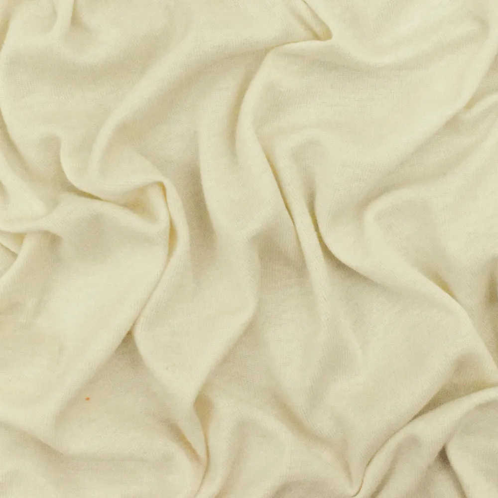 Cream Ivory Solid Stretch 1x1 Rib Knit Fabric