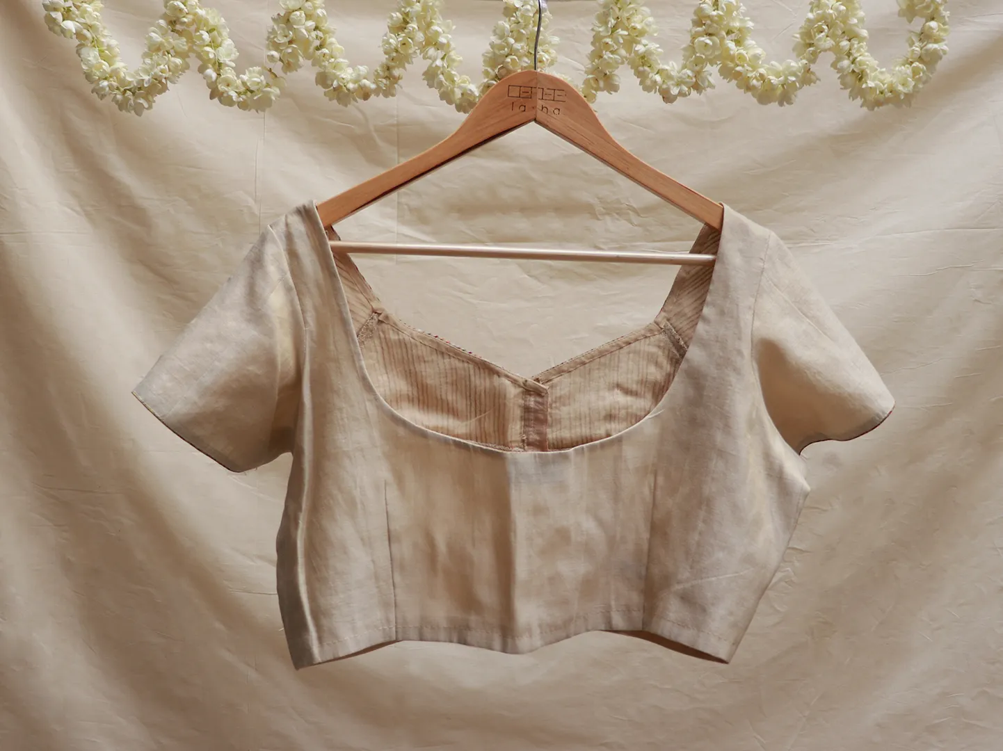 Cream, Tissue, Hand embroidery blouse