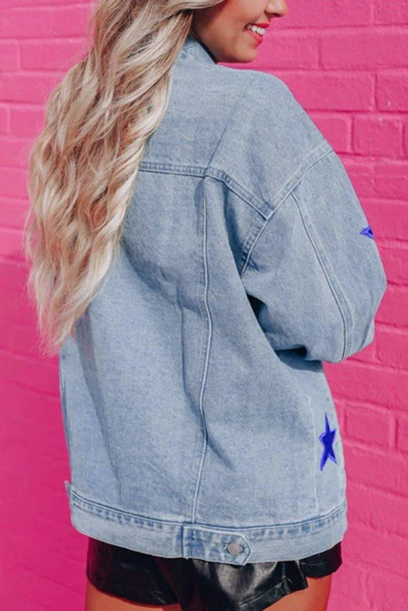 Denim Sequin Sparkle Denim Jacket