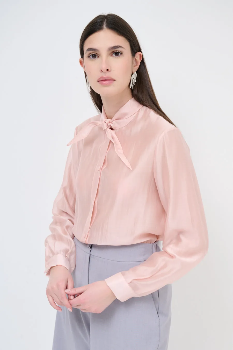 Elegant bow-tie collared blouse wholesale