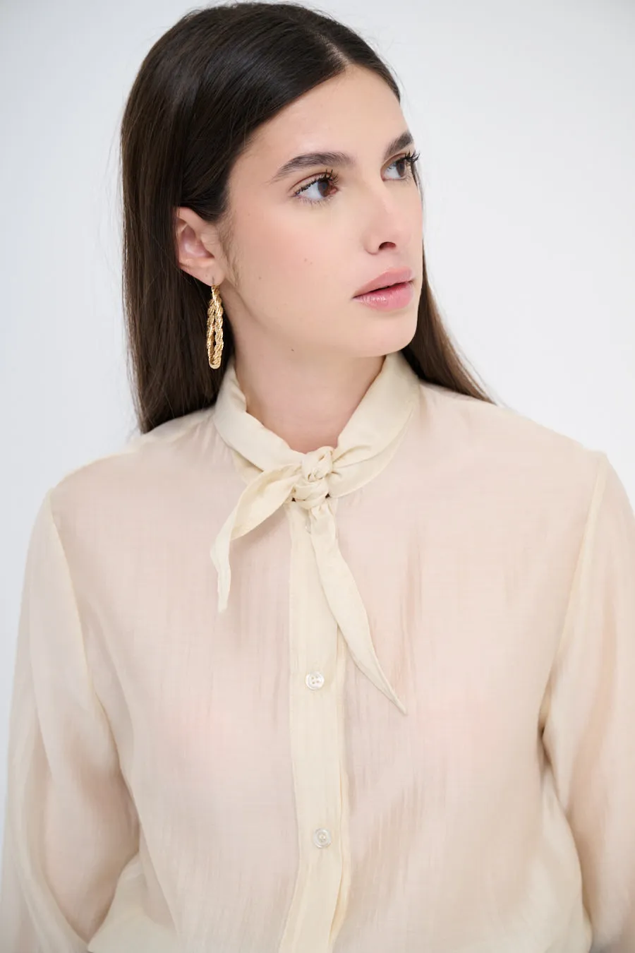 Elegant bow-tie collared blouse wholesale