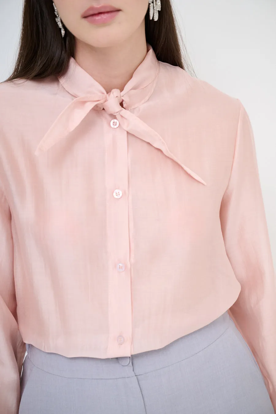 Elegant bow-tie collared blouse wholesale