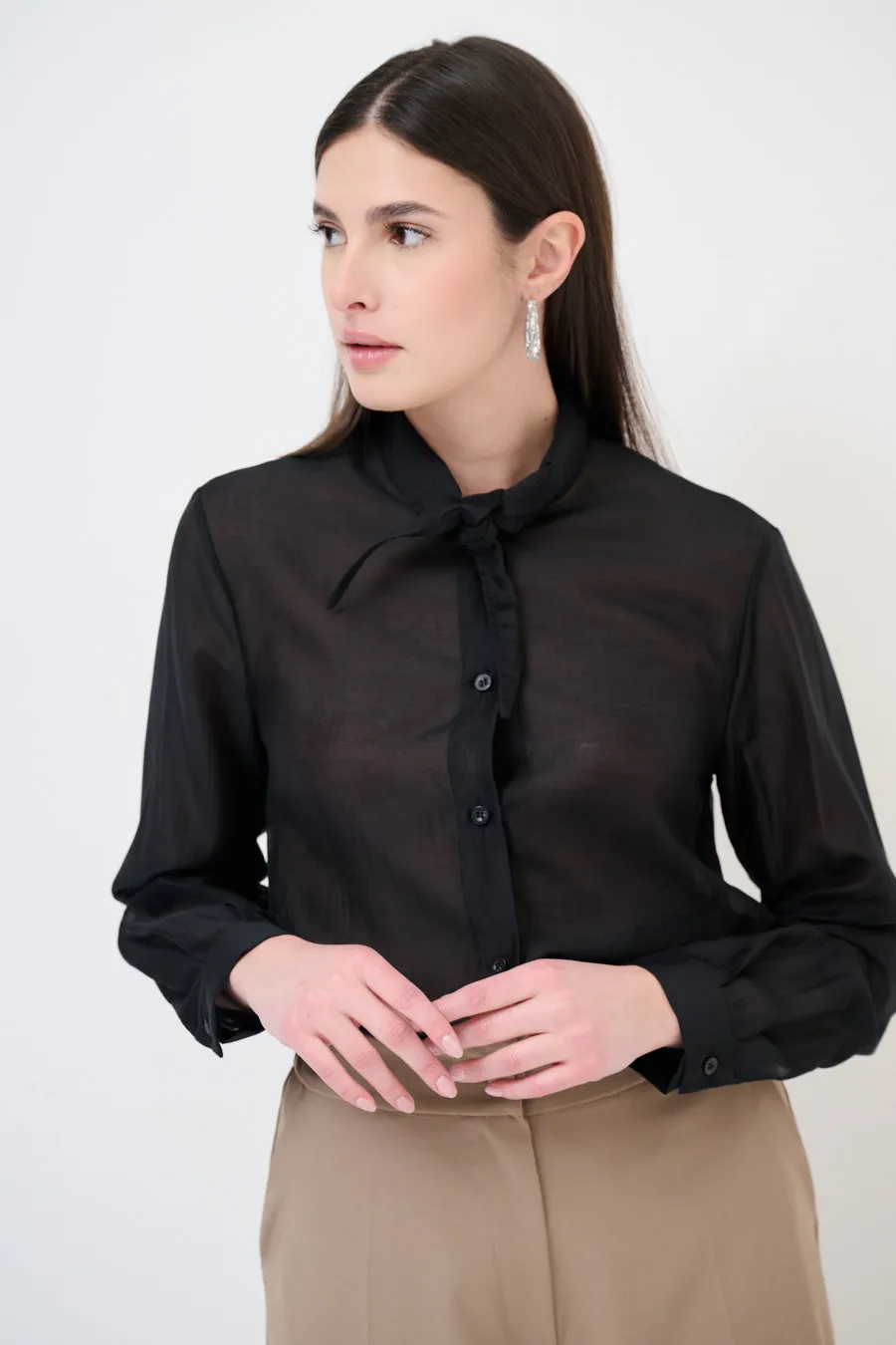 Elegant bow-tie collared blouse wholesale