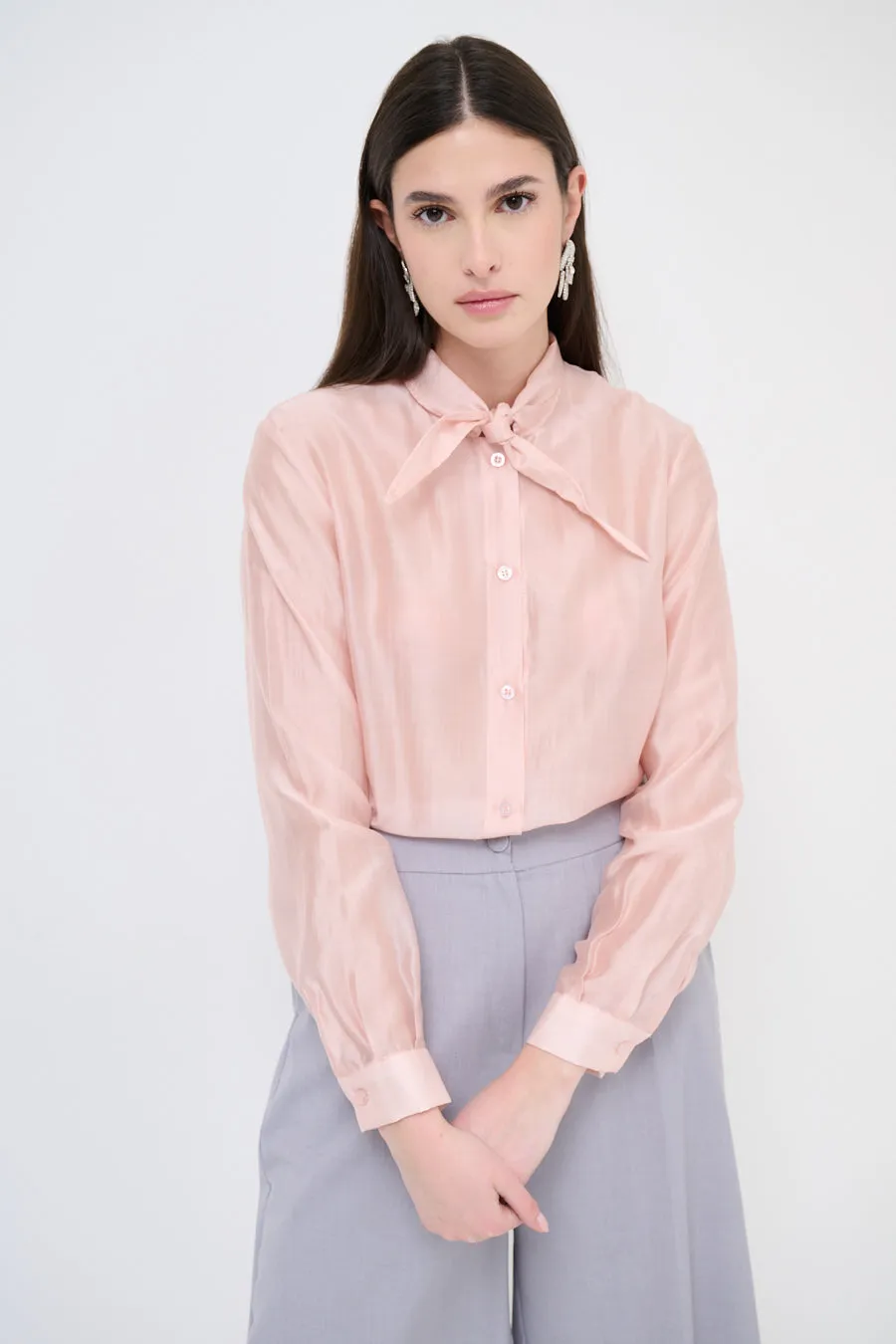 Elegant bow-tie collared blouse wholesale