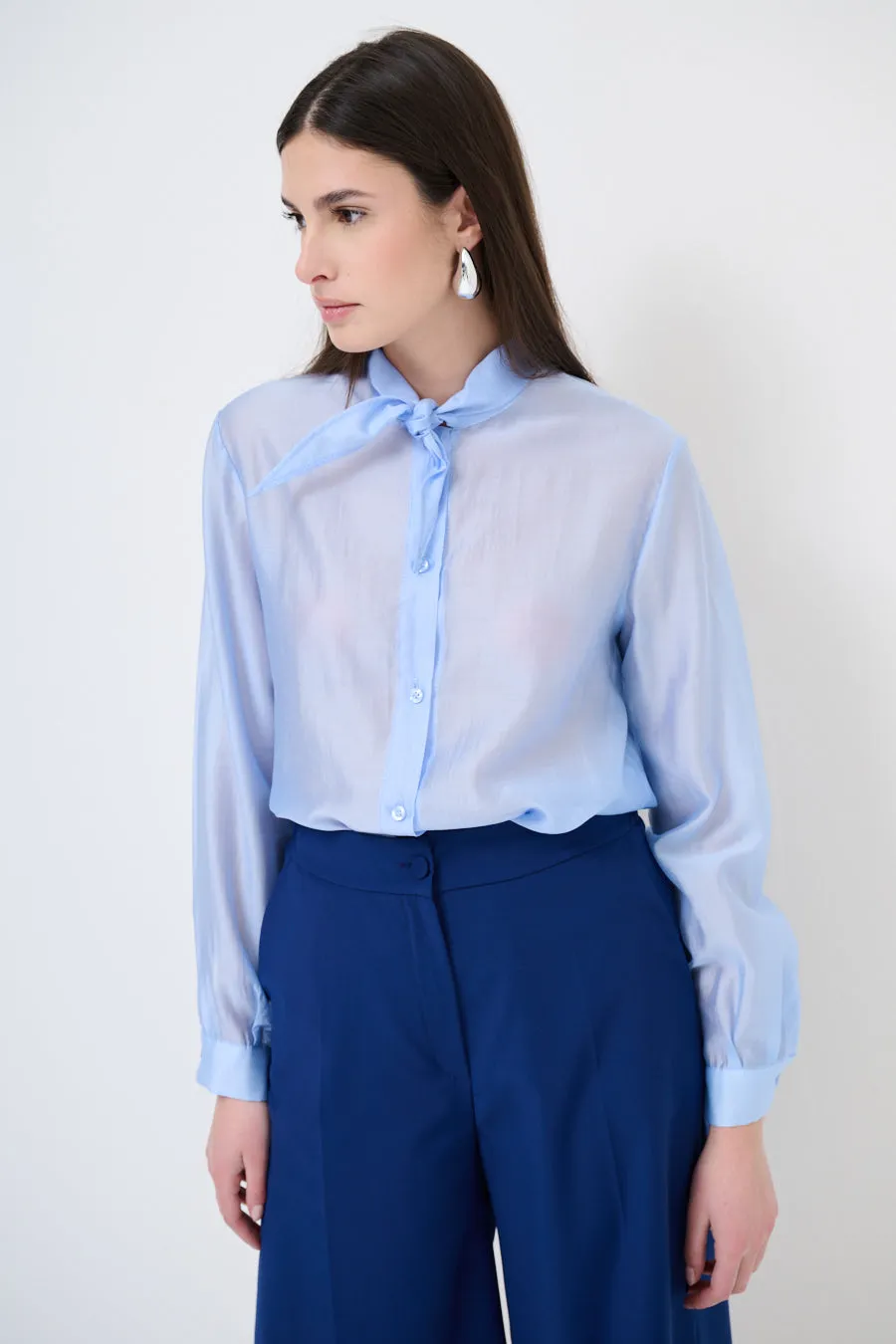 Elegant bow-tie collared blouse wholesale