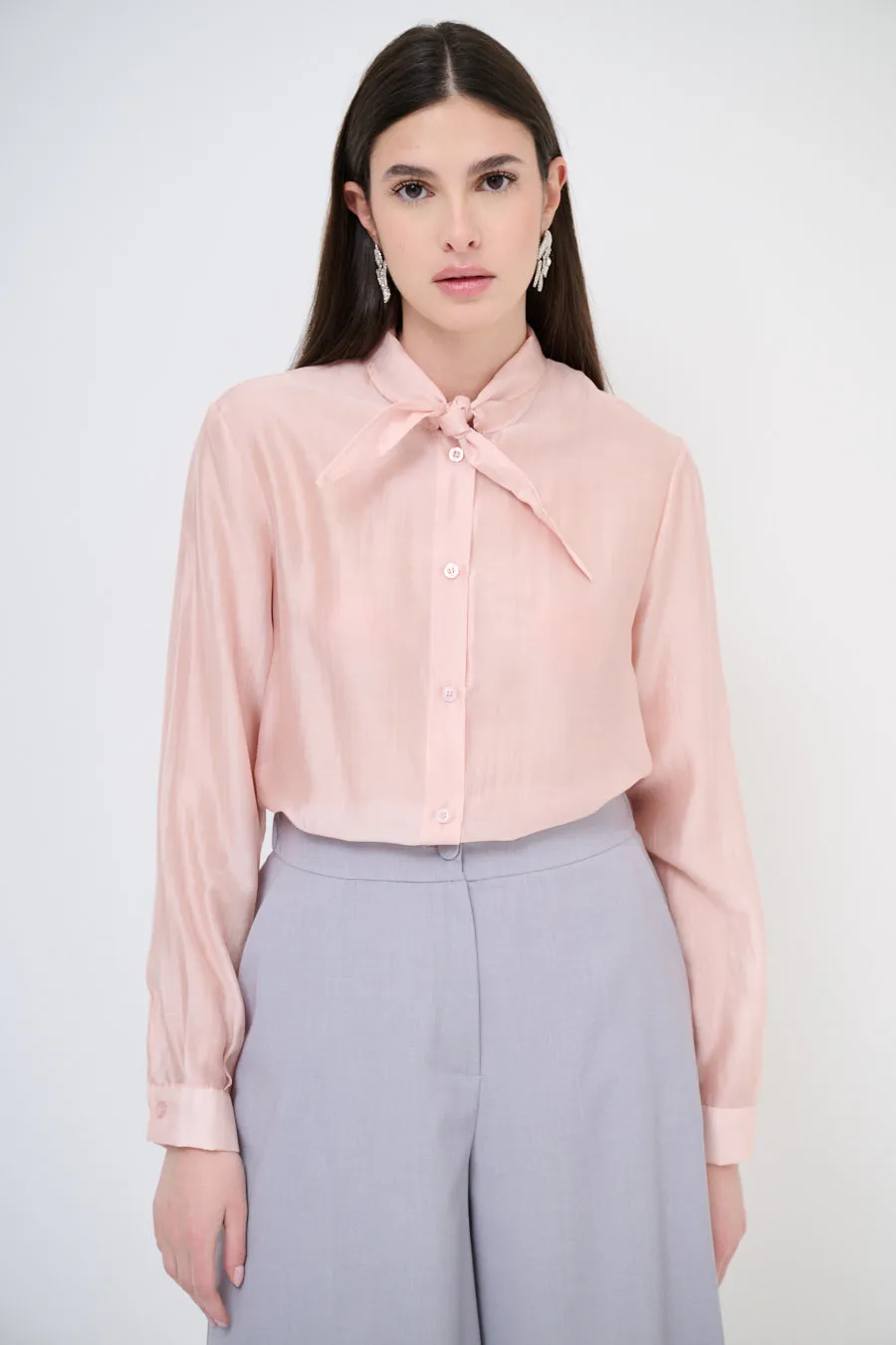 Elegant bow-tie collared blouse wholesale