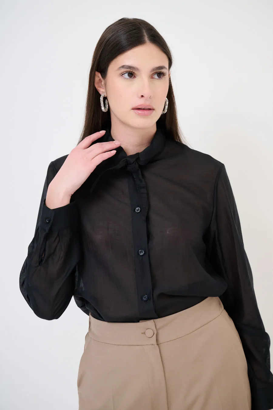 Elegant bow-tie collared blouse wholesale