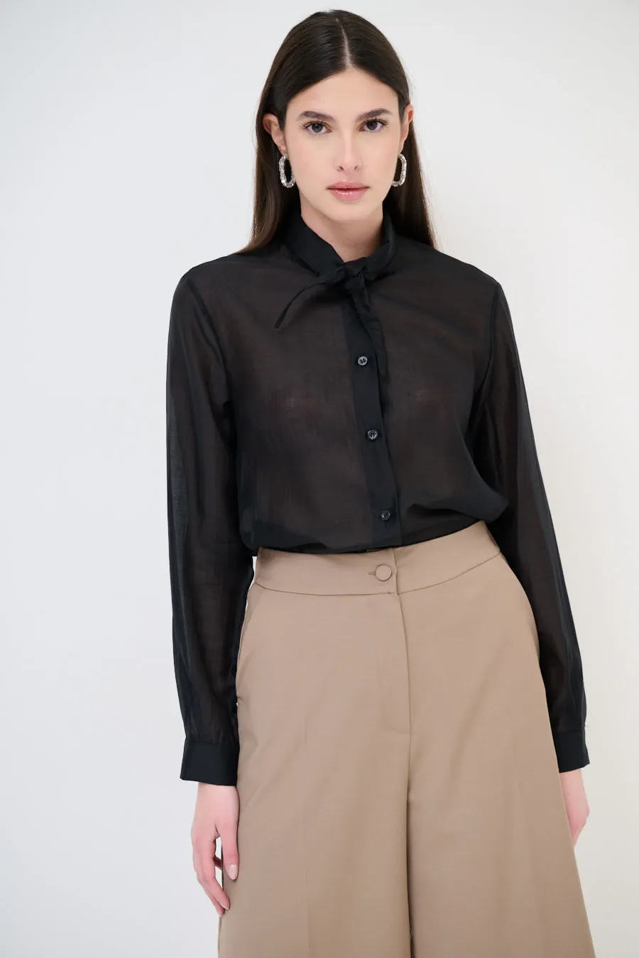 Elegant bow-tie collared blouse wholesale