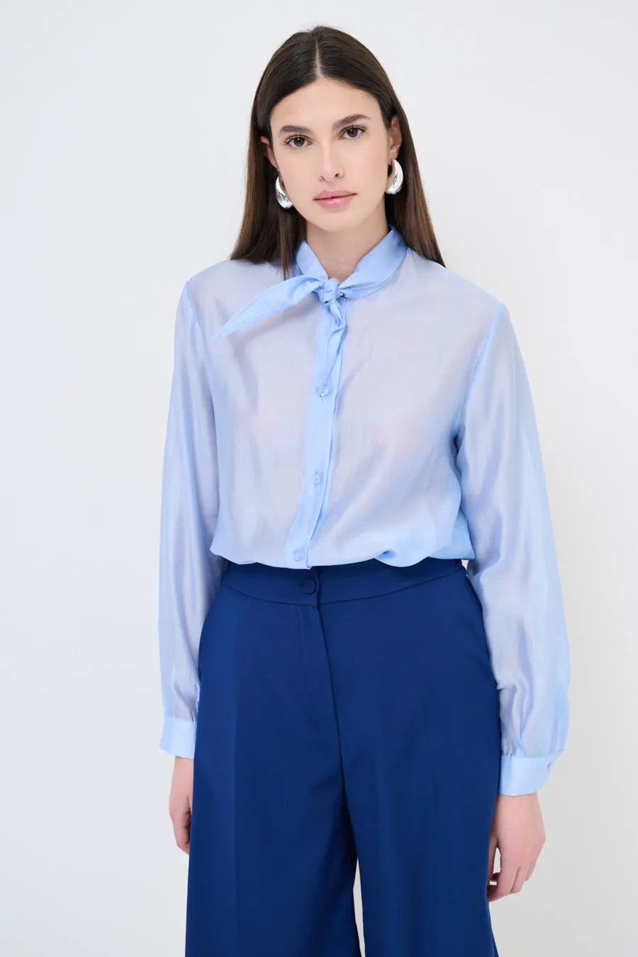 Elegant bow-tie collared blouse wholesale