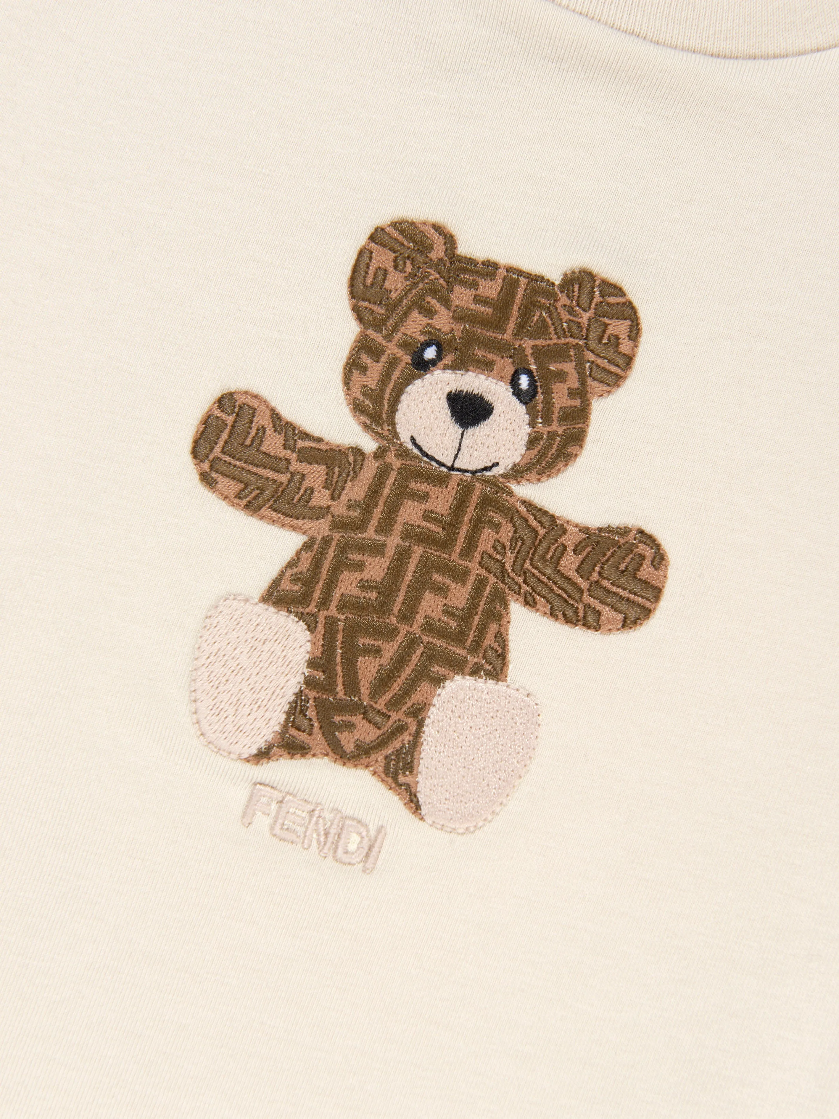 Fendi Baby Bear Print T-Shirt in Beige