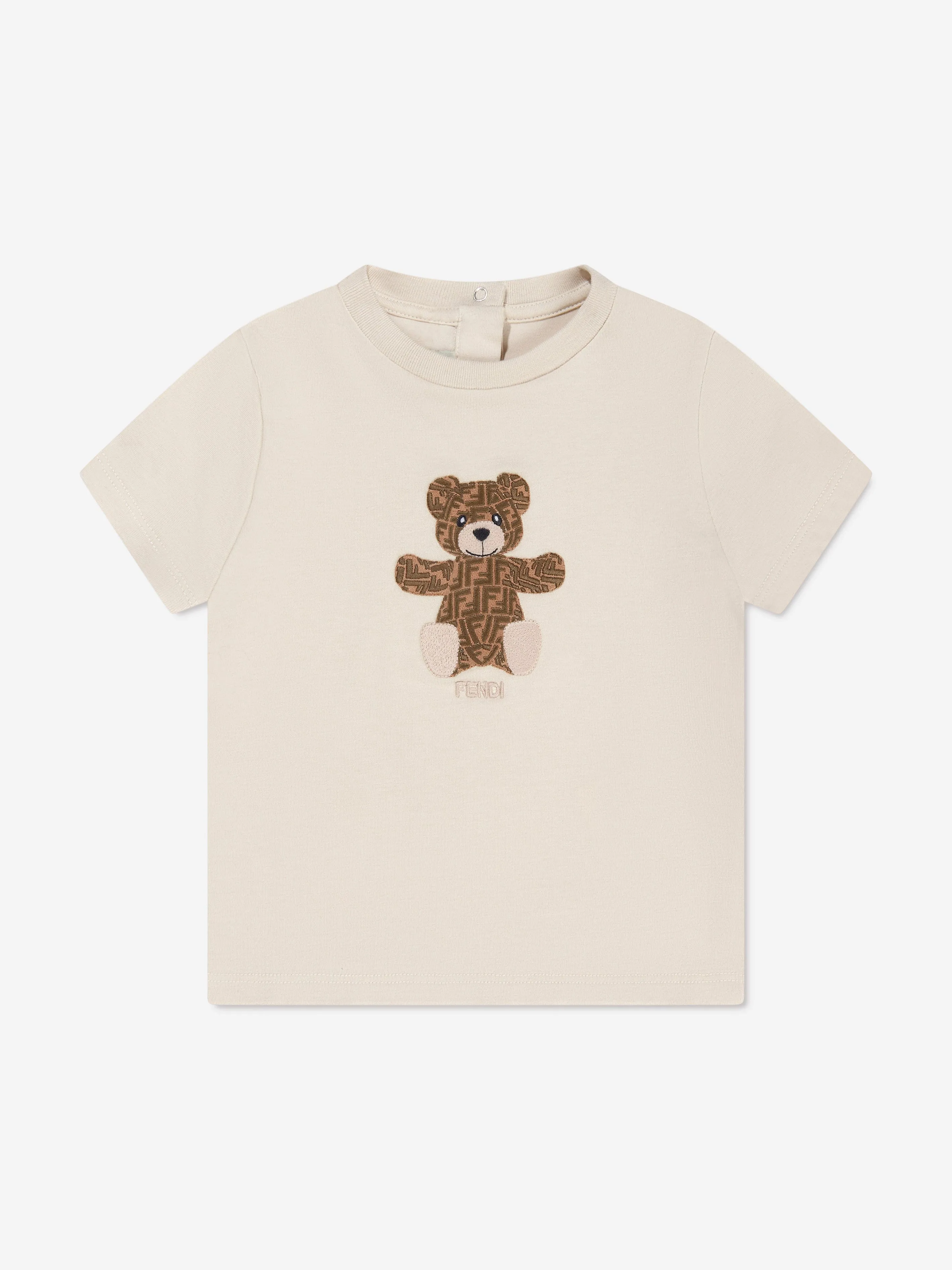 Fendi Baby Bear Print T-Shirt in Beige