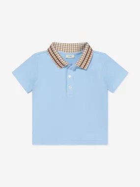 Fendi Baby Boys Pique Polo Shirt in Blue