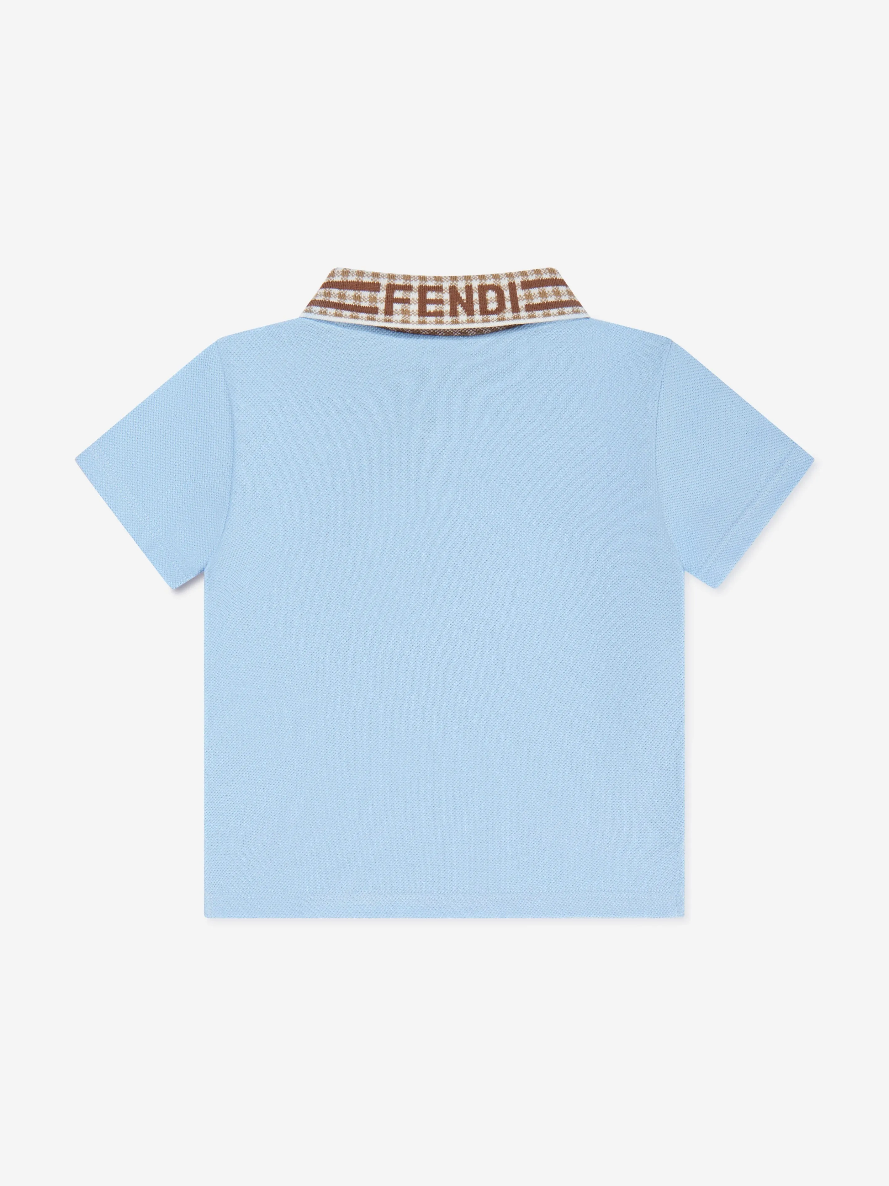 Fendi Baby Boys Pique Polo Shirt in Blue