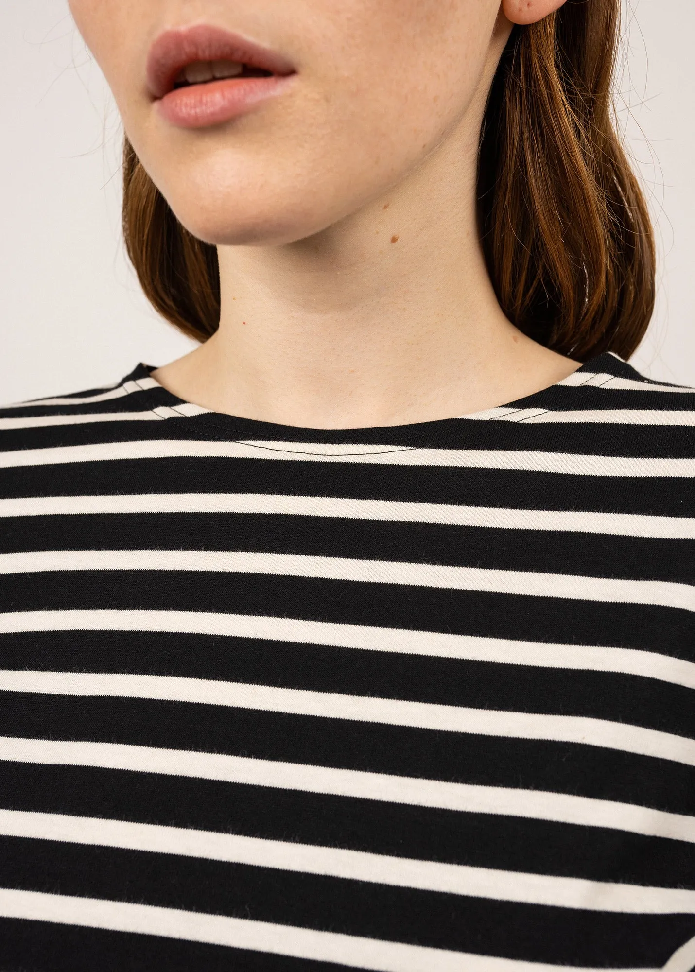 Galathée striped sailor shirt - slim fit, in light cotton (NOIR/ECRU)