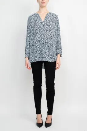 Grace V Neck Long Sleeves High Low Hem Top