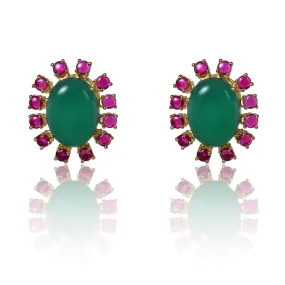 Green Onyx and ruby colour tops