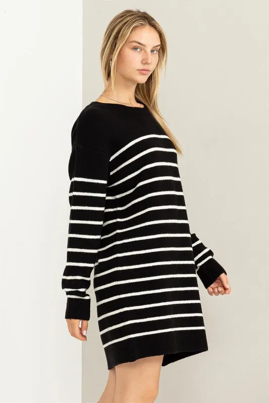 HYFVE Casually Chic Striped Sweater Dress