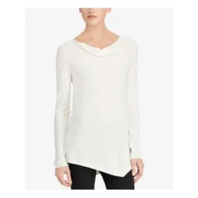 Lauren Ralph Lauren Cream Relaxed-Fit Boat Neck Sweater M