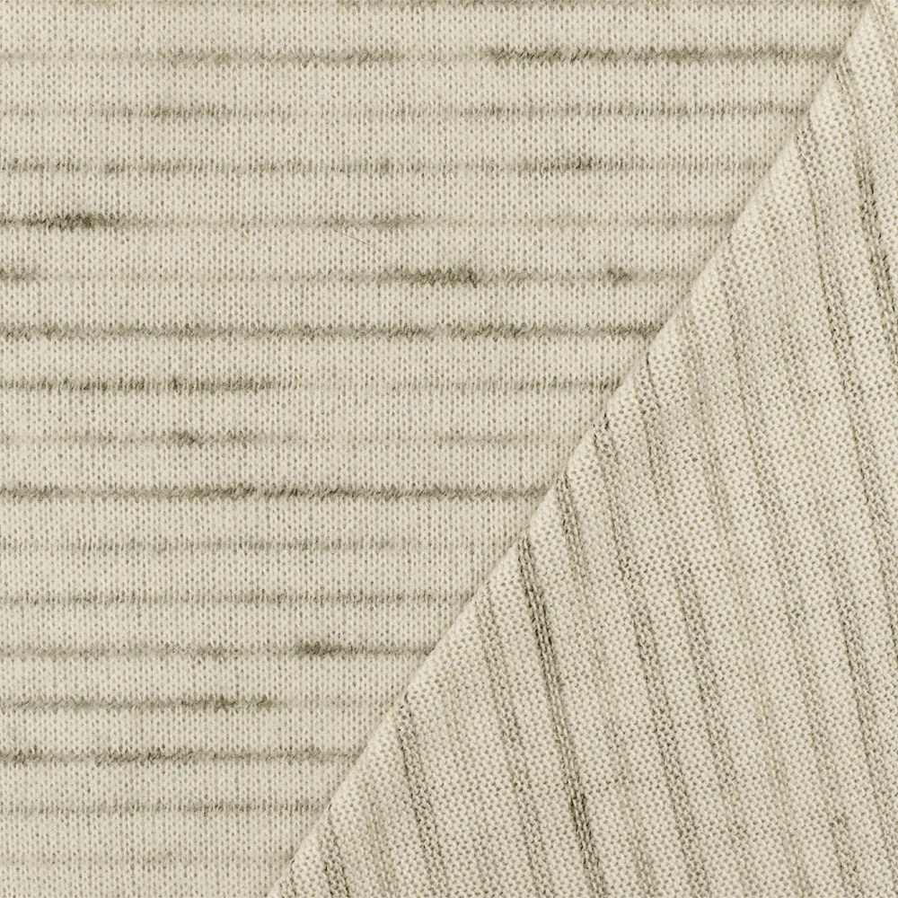 Light Beige-Gray-Multi Stripe Stretch Jersey Knit Fabric