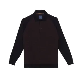 Long-Sleeve Polo - Black/Brown