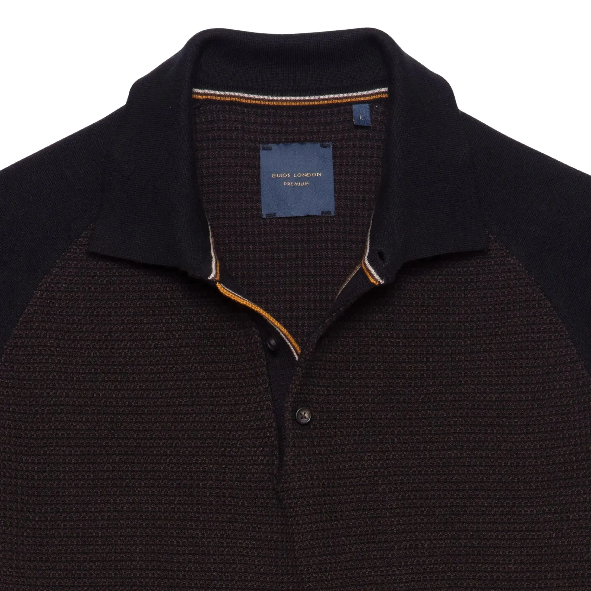 Long-Sleeve Polo - Black/Brown