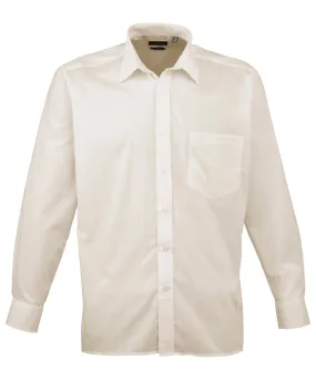 Long sleeve poplin shirt | Natural