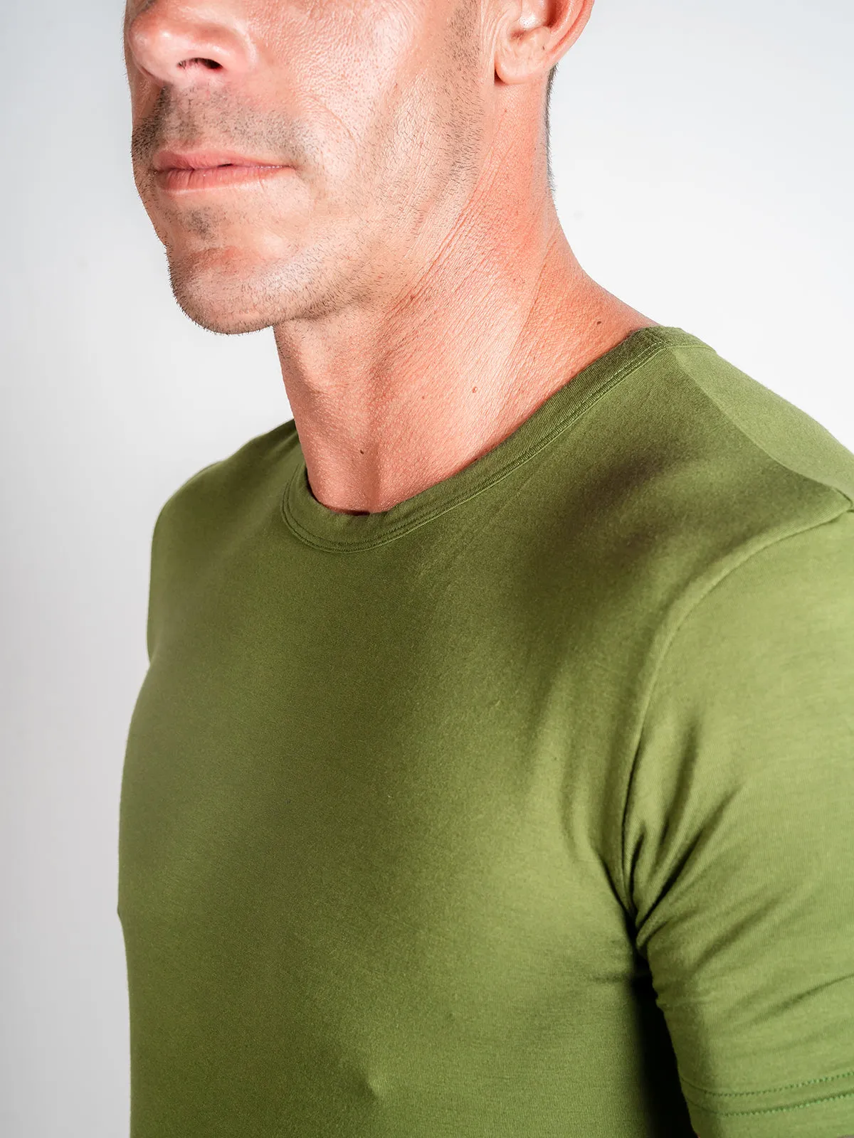 Luxury Modal Crew Neck Tee - Forest Green