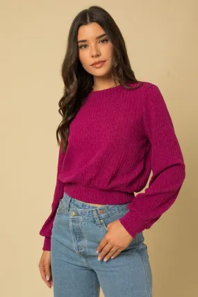 Magenta Back Open Tie Top