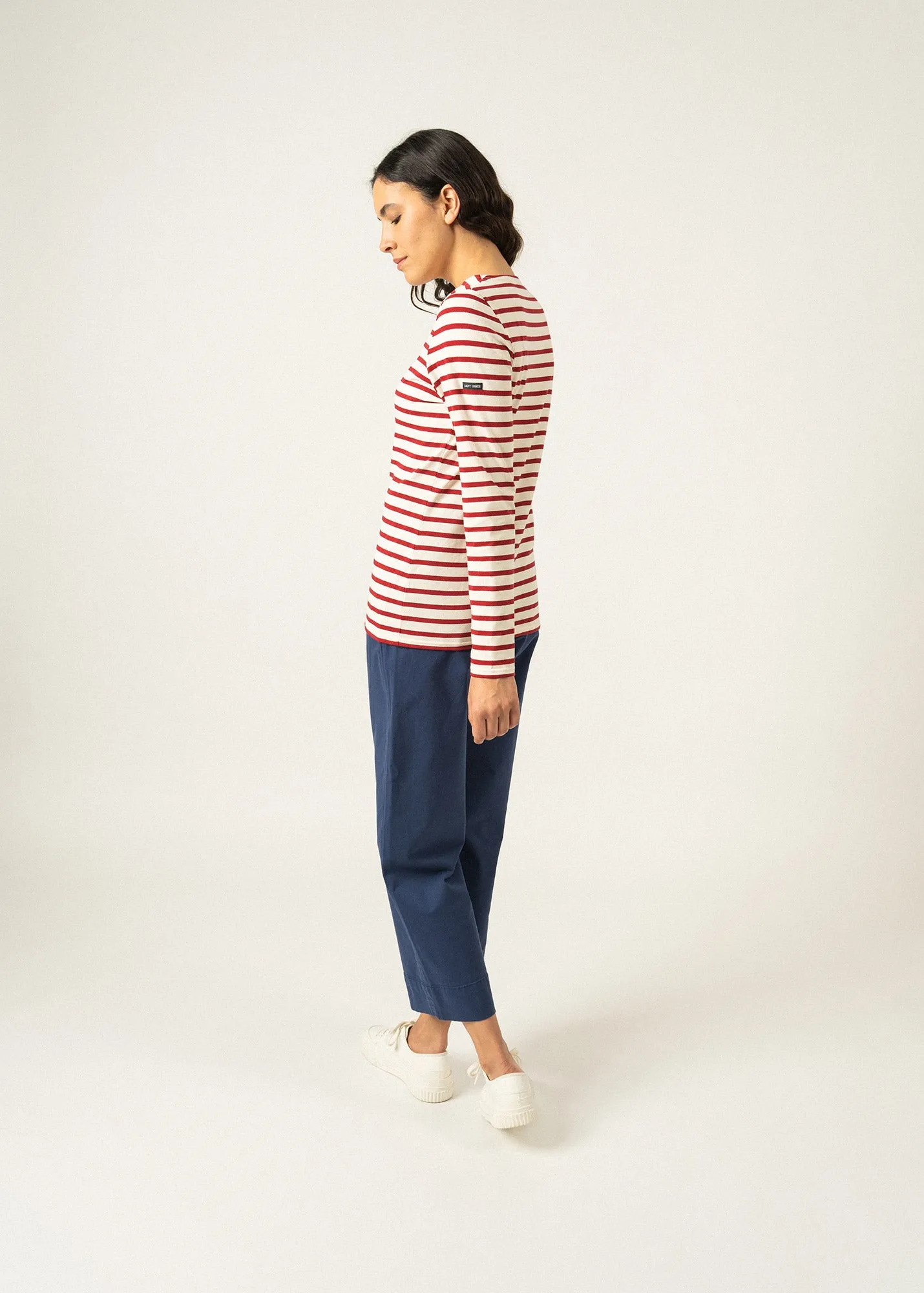 Minquidame striped sailor shirt - regular fit, in light cotton (ECRU/PERSAN)