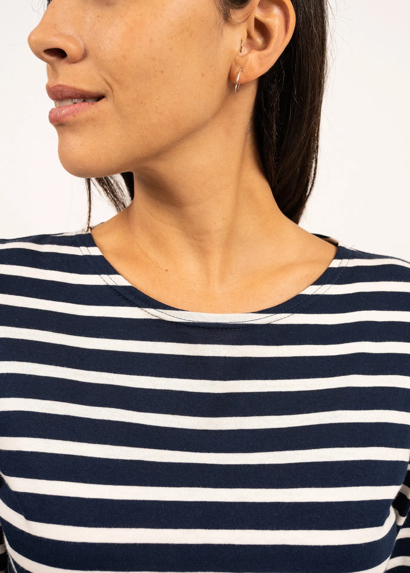 Minquidame striped sailor shirt - regular fit, in light cotton (MARINE/ECRU)